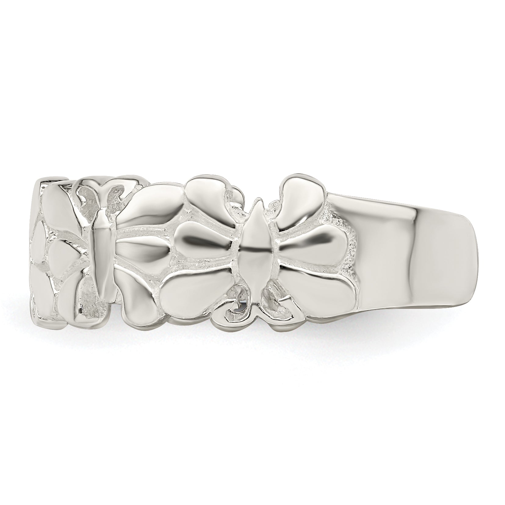 Sterling Silver Polished Butterflies Toe Ring