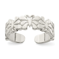 Sterling Silver Polished Butterflies Toe Ring