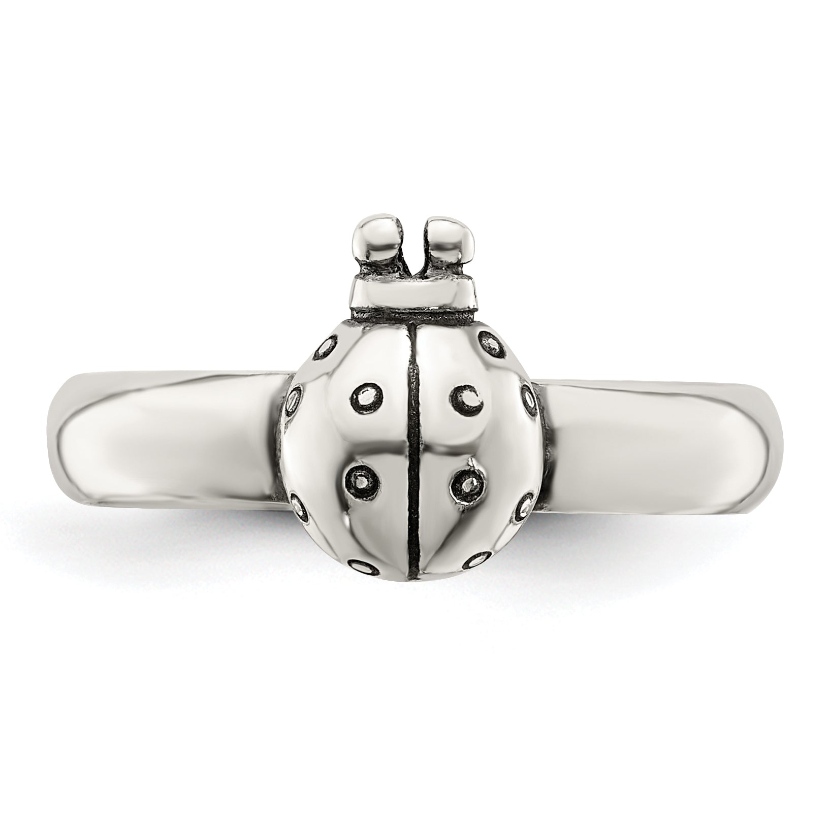 Sterling Silver Antiqued Ladybug Toe Ring