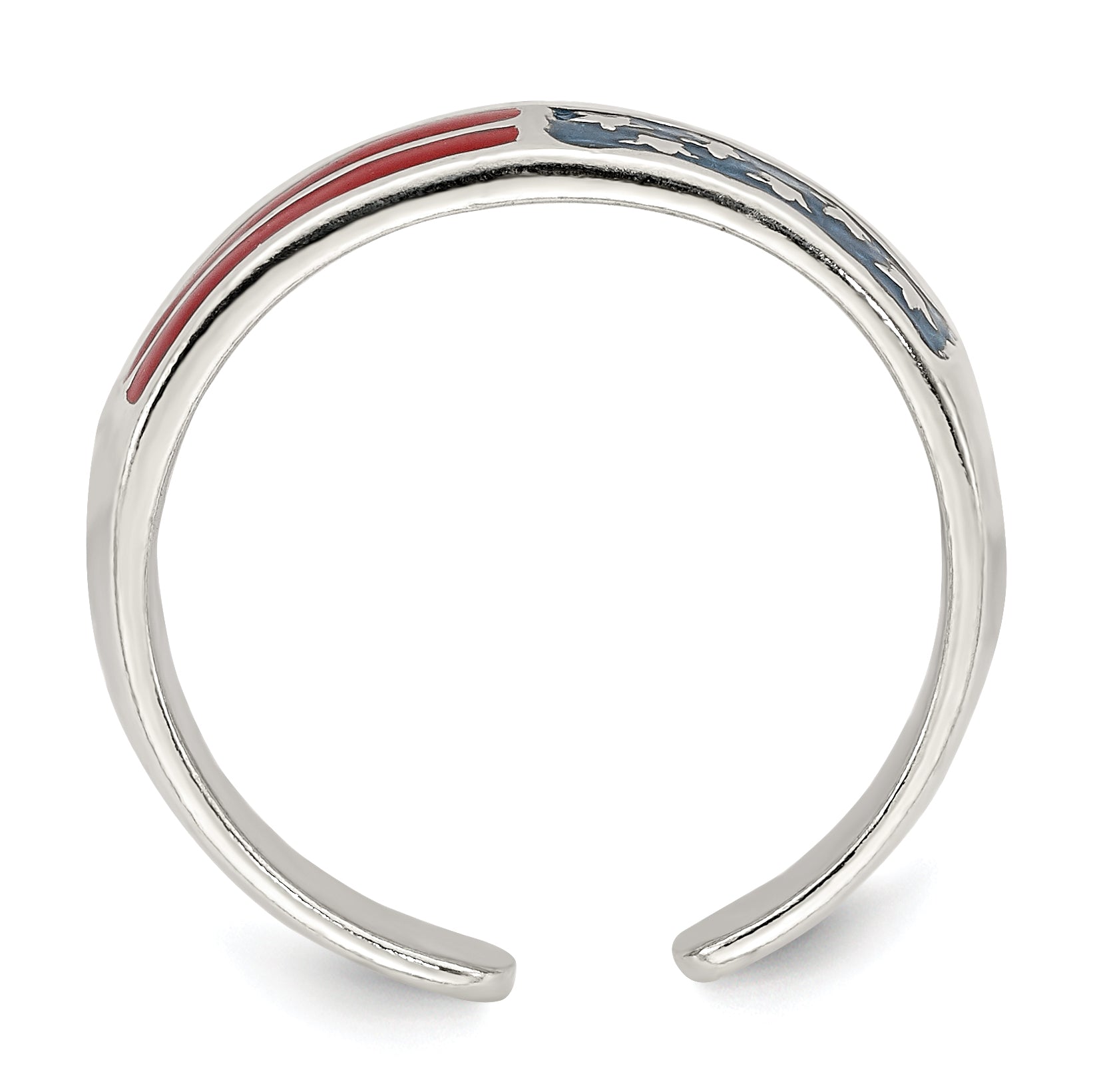 Sterling Silver Enameled Flag Toe Ring