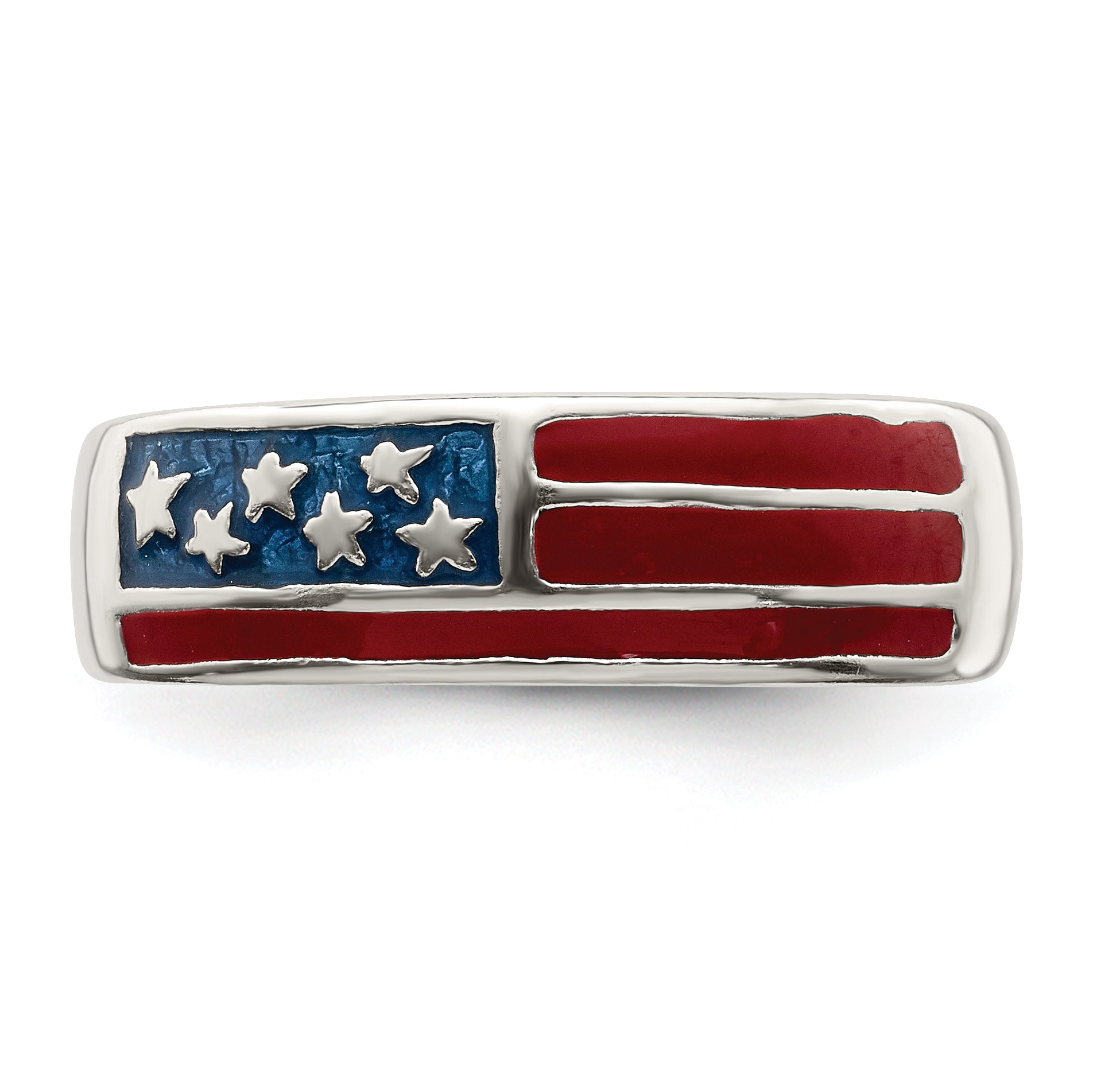 Sterling Silver Enameled Flag Toe Ring