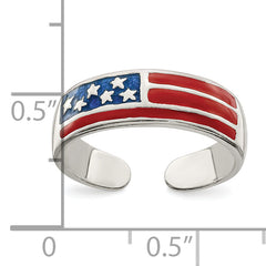 Sterling Silver Enameled Flag Toe Ring