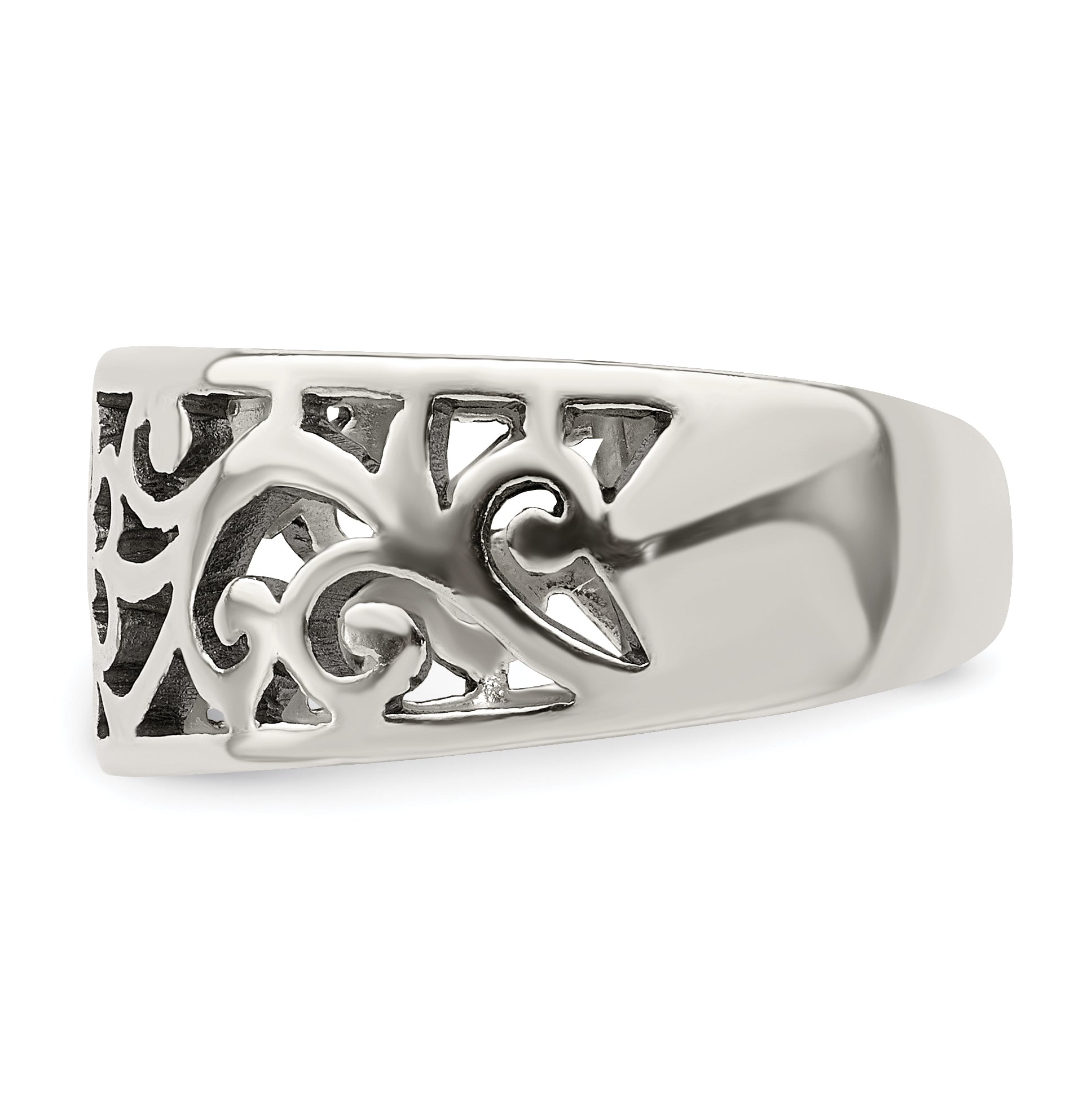 Sterling Silver Antiqued Floral Toe Ring