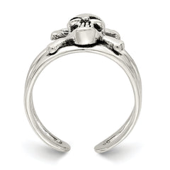 Sterling Silver Antiqued Skull Toe Ring