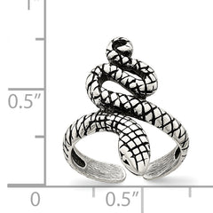 Sterling Silver Antiqued Snake Toe Ring