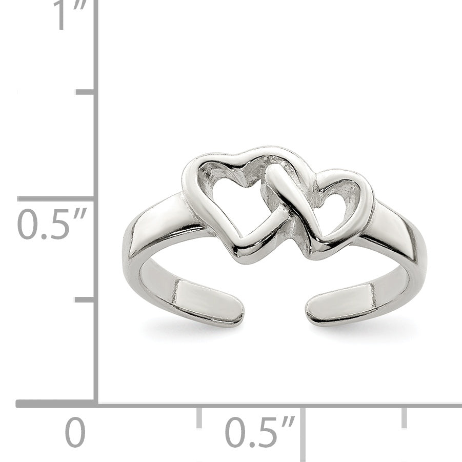 Sterling Silver Solid Heart Toe Ring