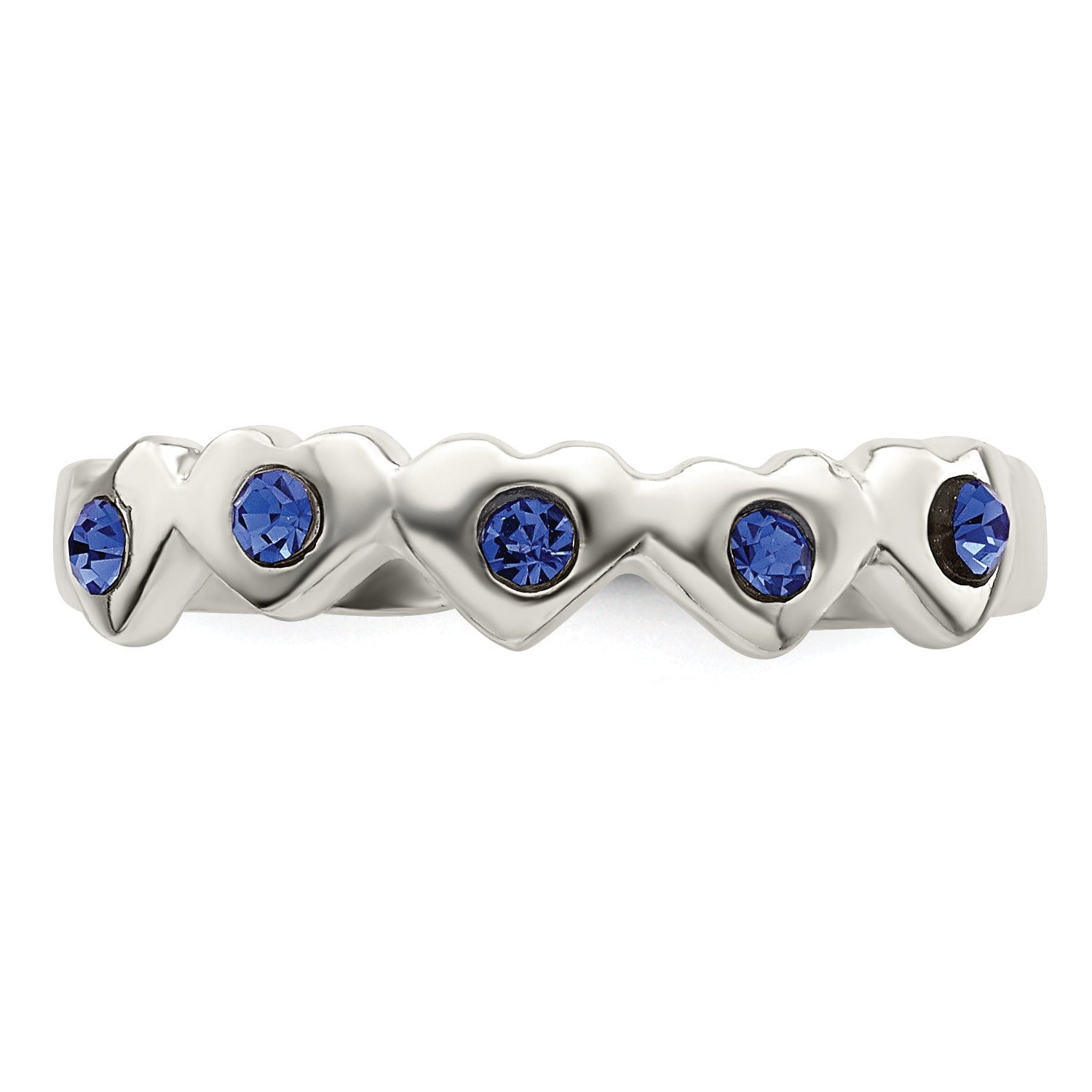 Sterling Silver Blue CZ Heart Toe Ring