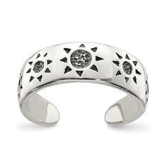 Sterling Silver Antiqued Sun Toe Ring