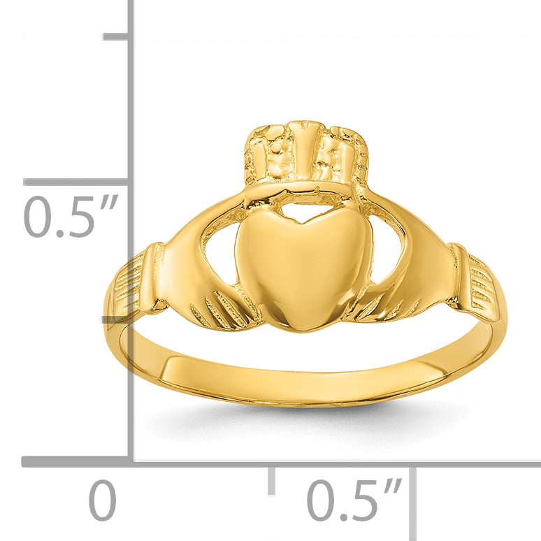 Sterling Silver Gold-tone Polished Claddagh Ring