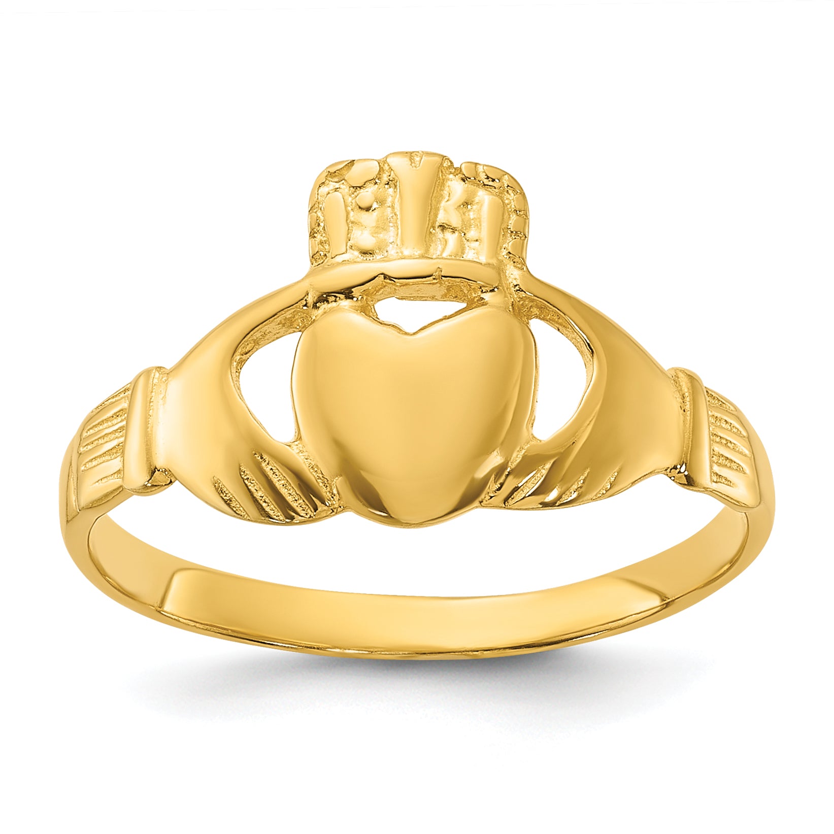 Sterling Silver Gold-tone Polished Claddagh Ring