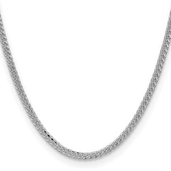 Sterling Silver Rhodium-plated 3.25mm Domed Curb Chain