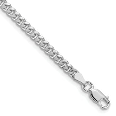 Sterling Silver Rhodium-plated 3.25mm Domed Curb Chain