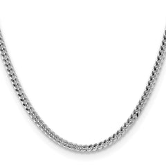 Sterling Silver Rhodium-plated 4mm Domed w/ Side D/C Curb Chain