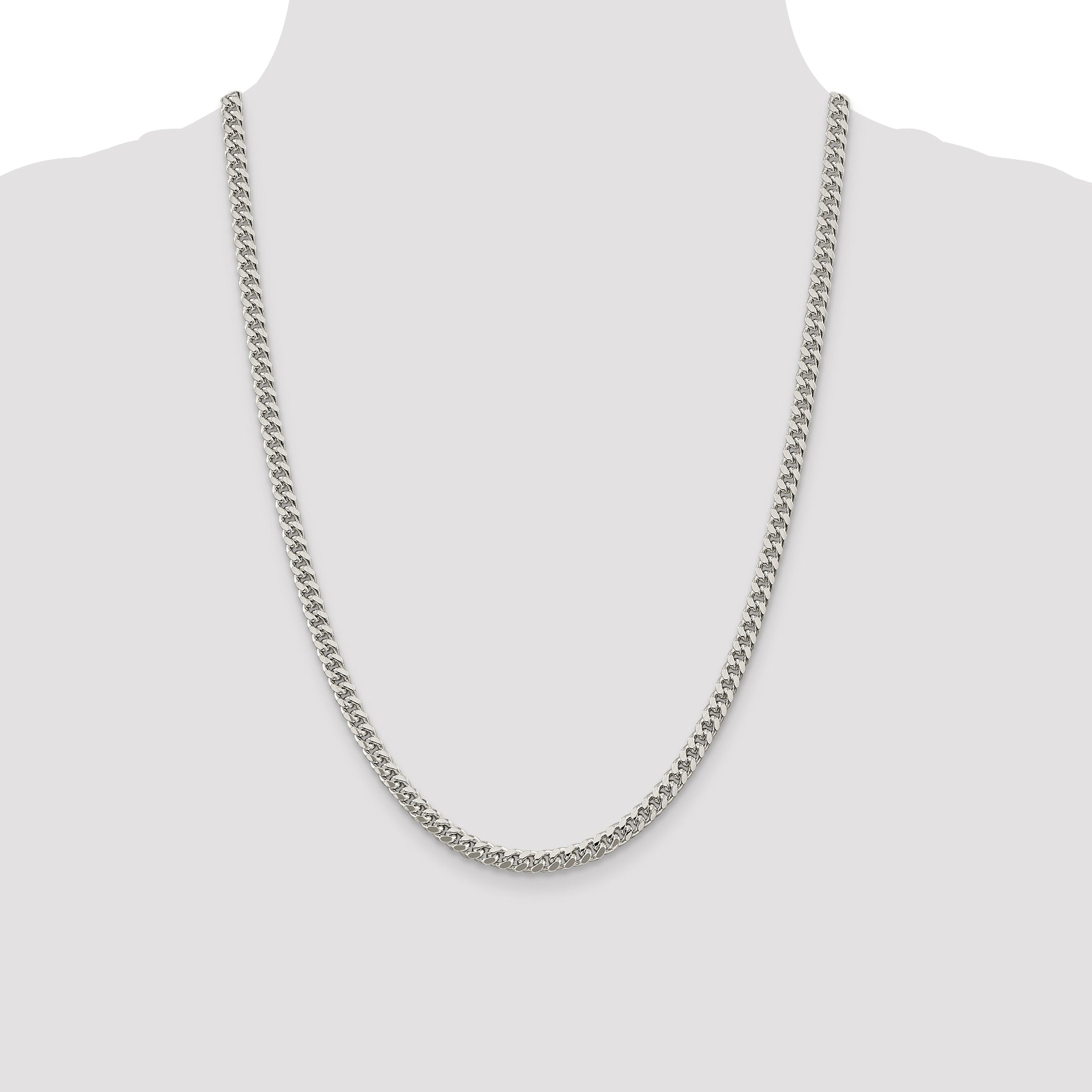 Sterling Silver 5mm Domed w/ Side D/C Curb Chain