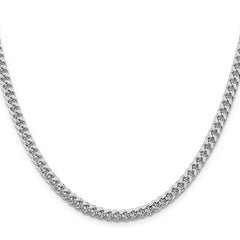 Sterling Silver Rhodium-plated 5mm Domed w/ Side D/C Curb Chain