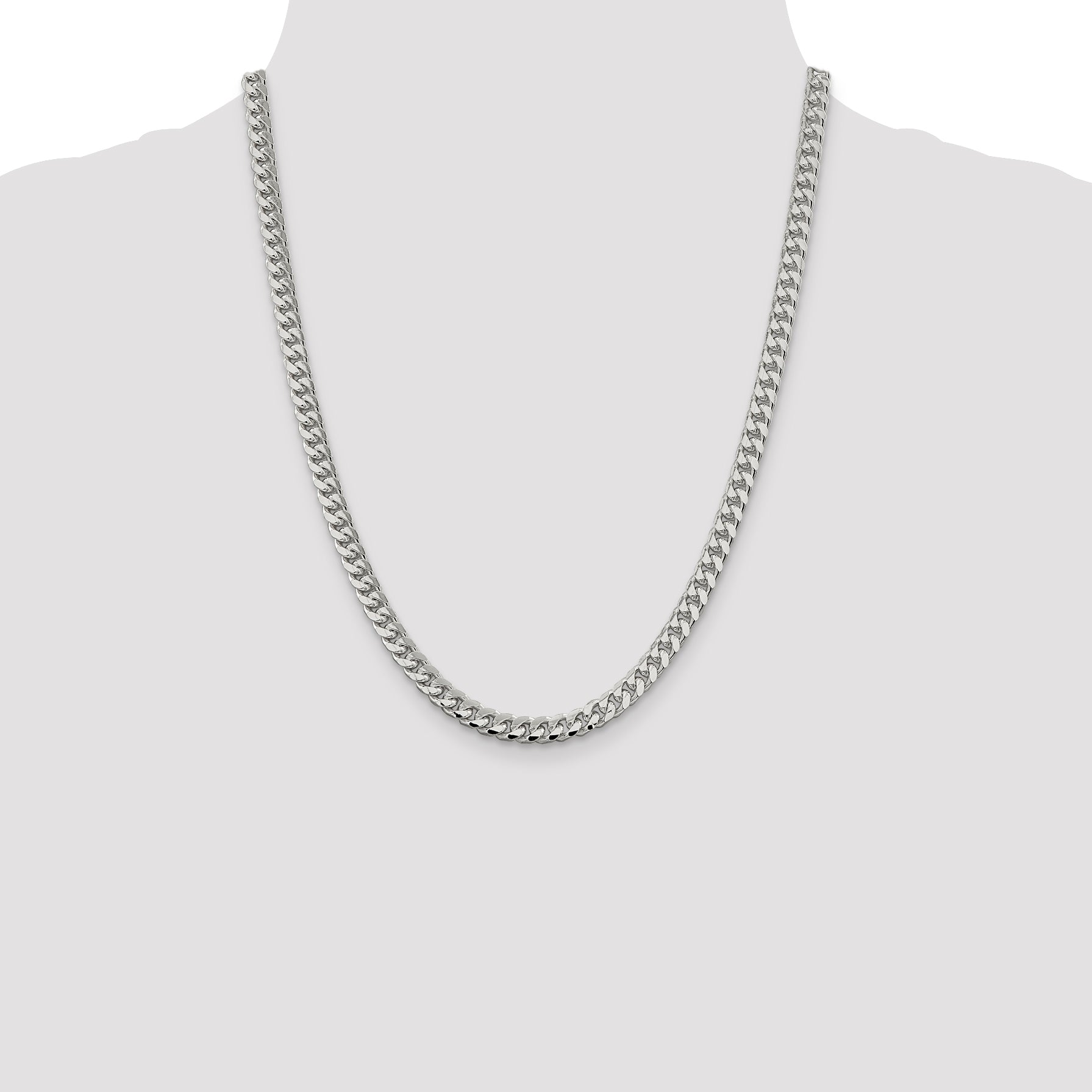 Sterling Silver 6mm Domed w/ Side D/C Curb Chain