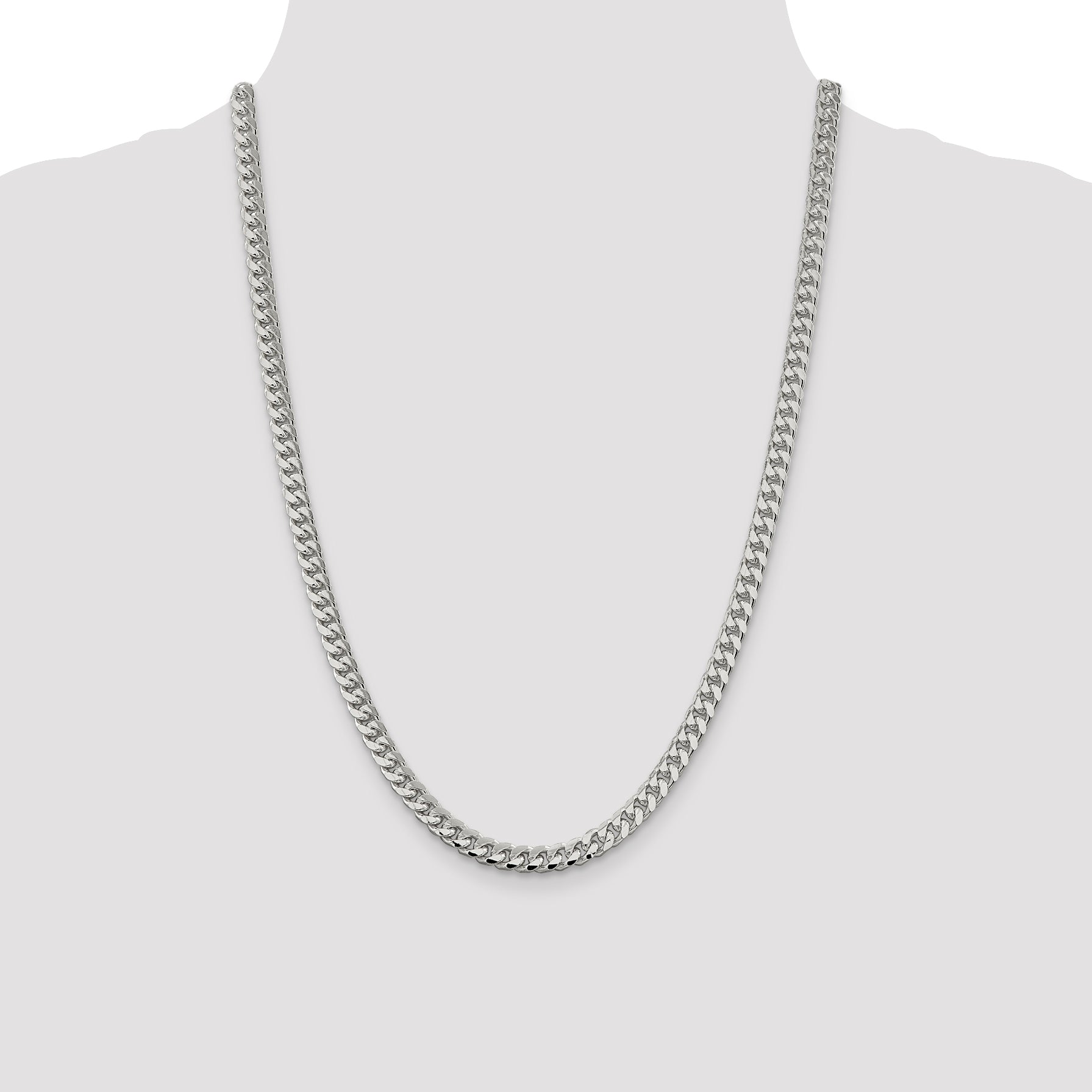 Sterling Silver 6mm Domed w/ Side D/C Curb Chain