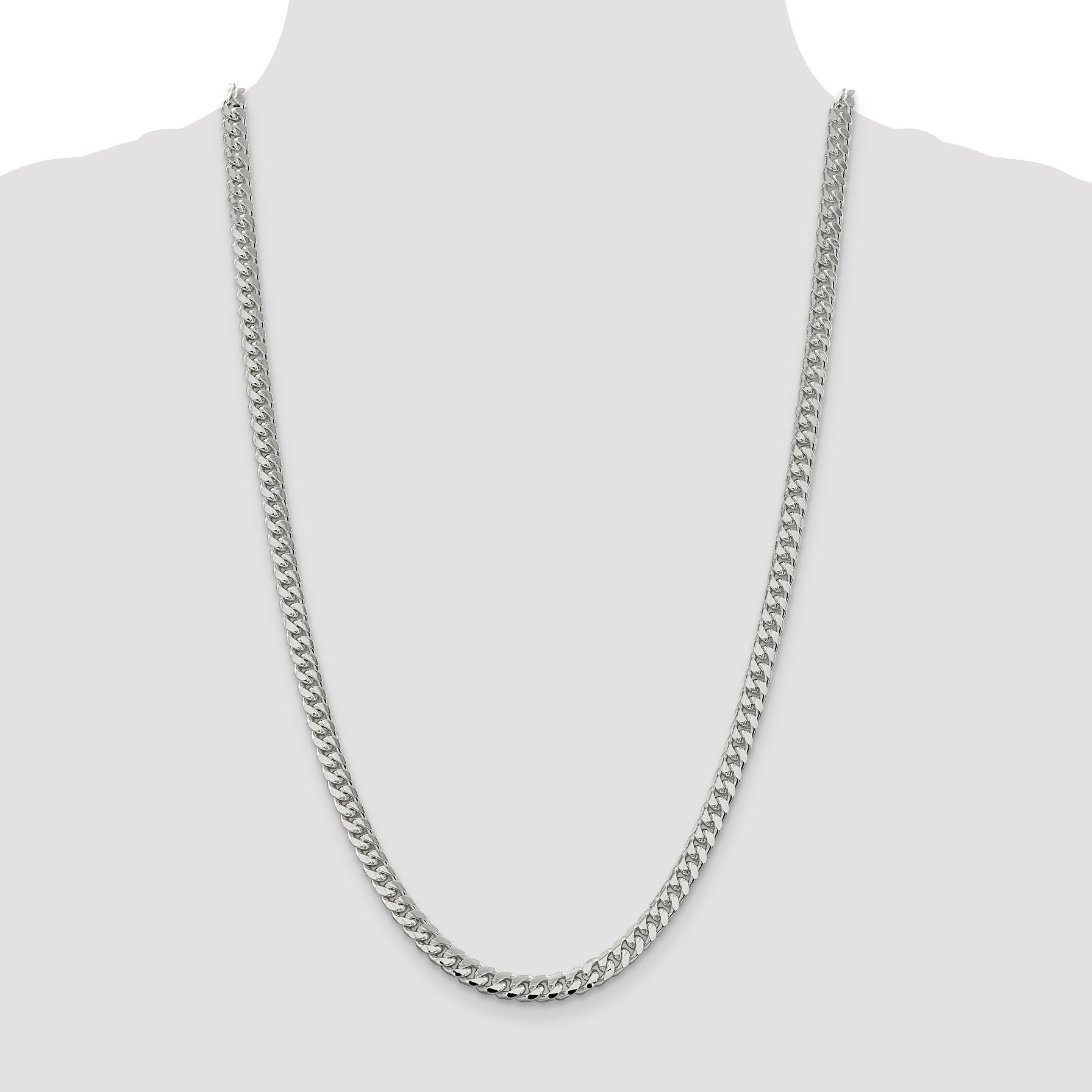 Sterling Silver 6mm Domed w/ Side D/C Curb Chain