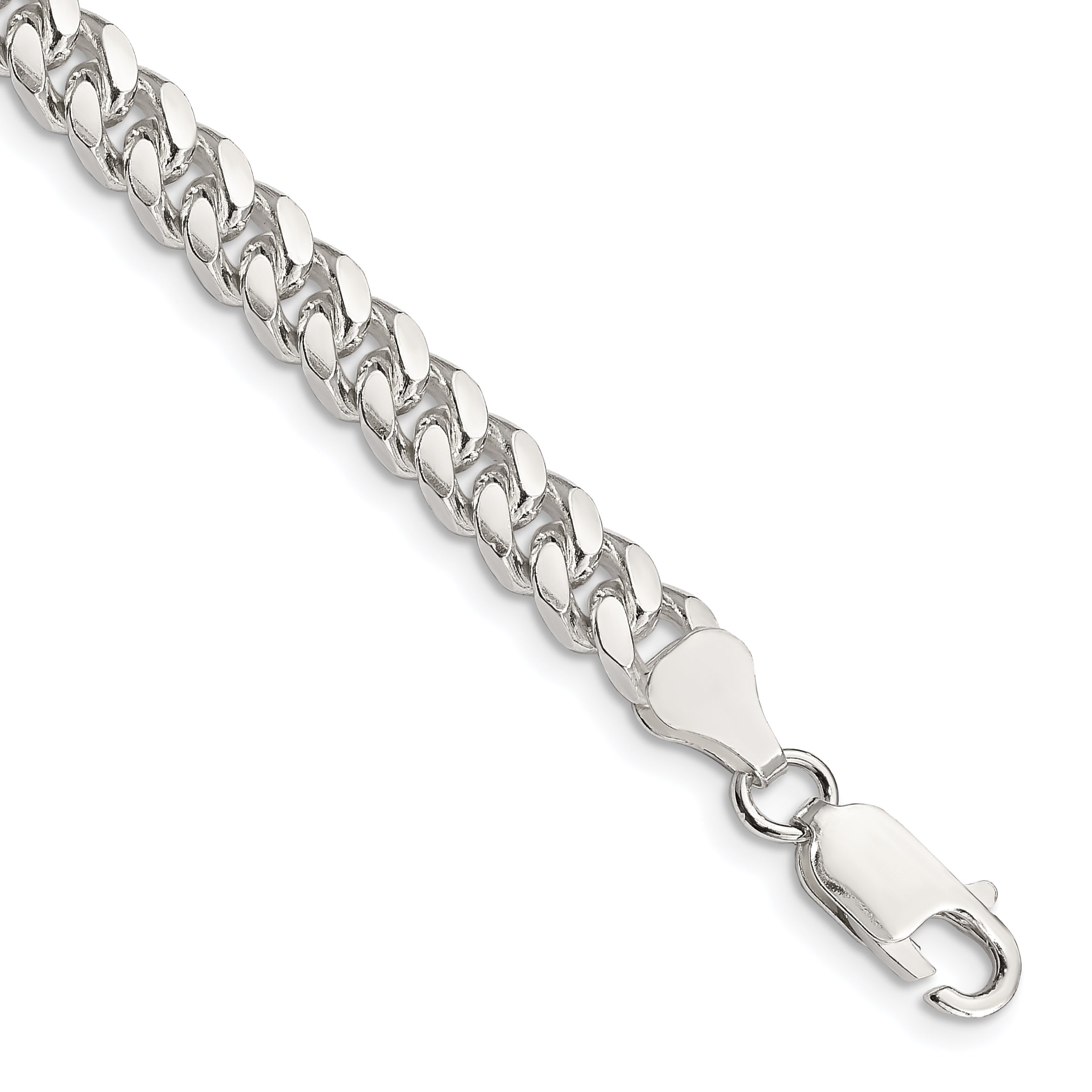 Sterling Silver 6mm Domed w/ Side D/C Curb Chain