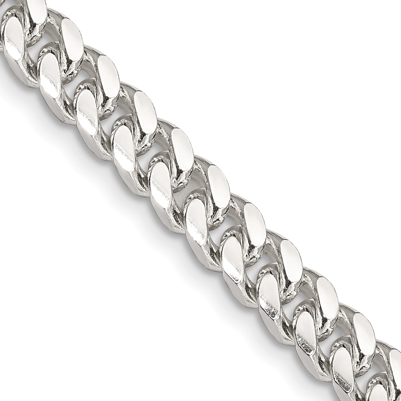 Sterling Silver 6mm Domed w/ Side D/C Curb Chain