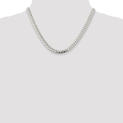 Sterling Silver 7mm Domed w/ Side D/C Curb Chain