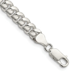 Sterling Silver 7mm Domed w/ Side D/C Curb Chain