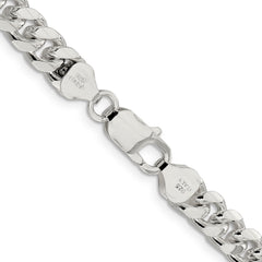 Sterling Silver 7.35mm Domed w/ Side D/C Curb Chain