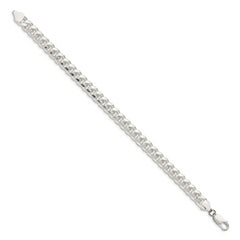 Sterling Silver 7.35mm Domed w/ Side D/C Curb Chain