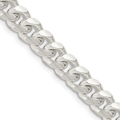 Sterling Silver 7.35mm Domed w/ Side D/C Curb Chain