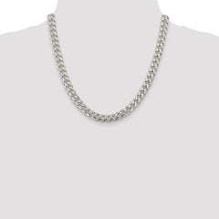 Sterling Silver 8.5mm Domed w/ Side D/C Curb Chain