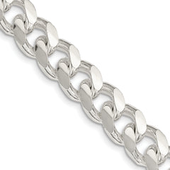 Sterling Silver 10.5mm Domed w/ Side D/C Curb Chain