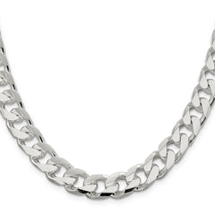 Sterling Silver 11mm Domed w/ Side D/C Curb Chain