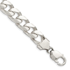 Sterling Silver 11mm Domed w/ Side D/C Curb Chain