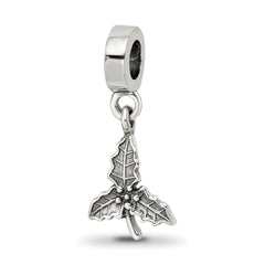 Sterling Silver Reflections Holly Leaf Dangle Bead