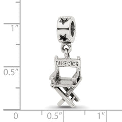 Sterling Silver 925 Dangle Bead with Antiqued Director's Chair Charm