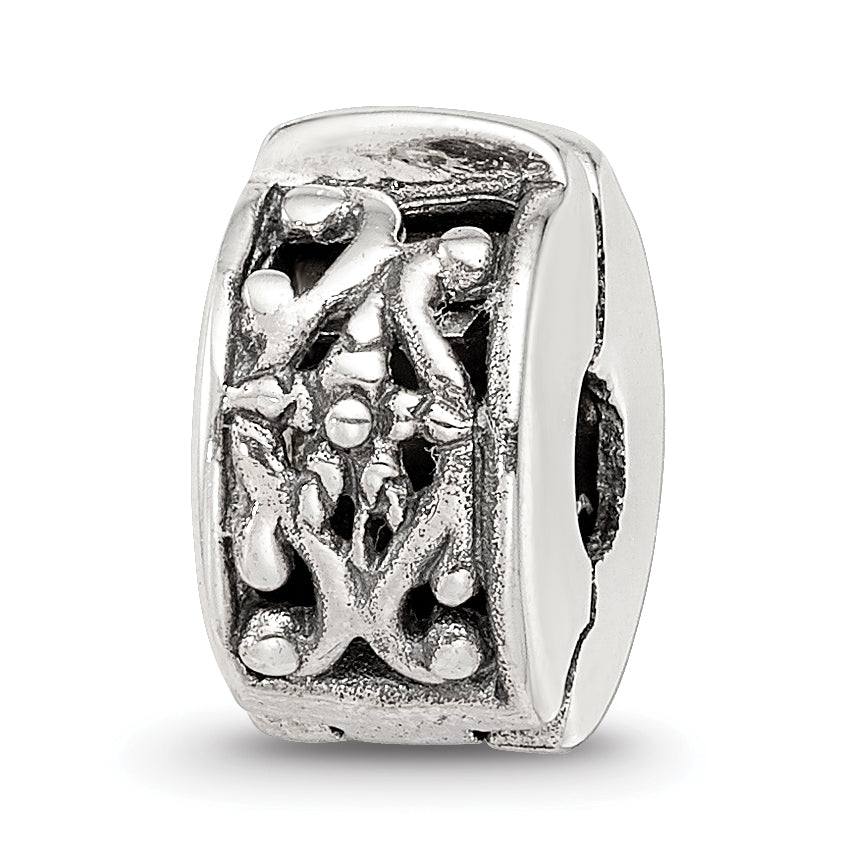 Sterling Silver Reflections Hinged Floral Clip Bead