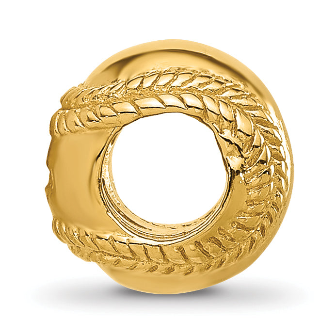 Sterling Silver Reflections Gold-plated Baseball Bead