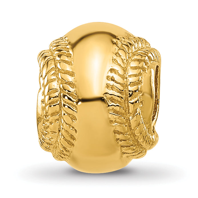 Sterling Silver Reflections Gold-plated Baseball Bead