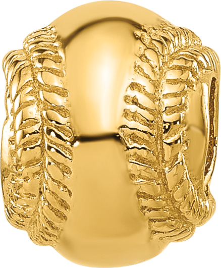 Sterling Silver Reflections Gold-plated Baseball Bead