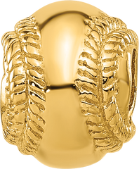 Sterling Silver Reflections Gold-plated Baseball Bead