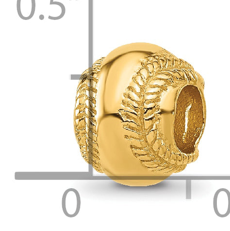 Sterling Silver Reflections Gold-plated Baseball Bead