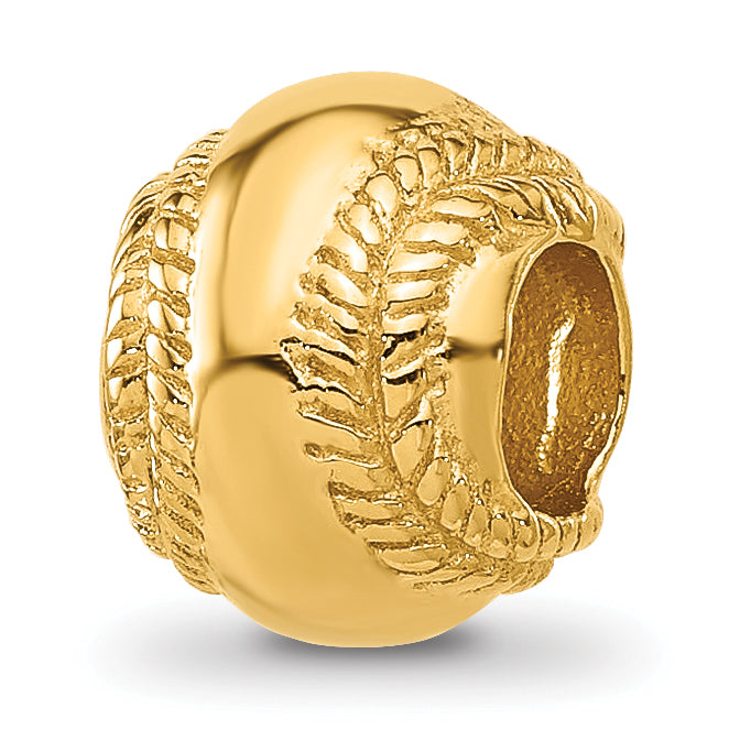 Sterling Silver Reflections Gold-plated Baseball Bead