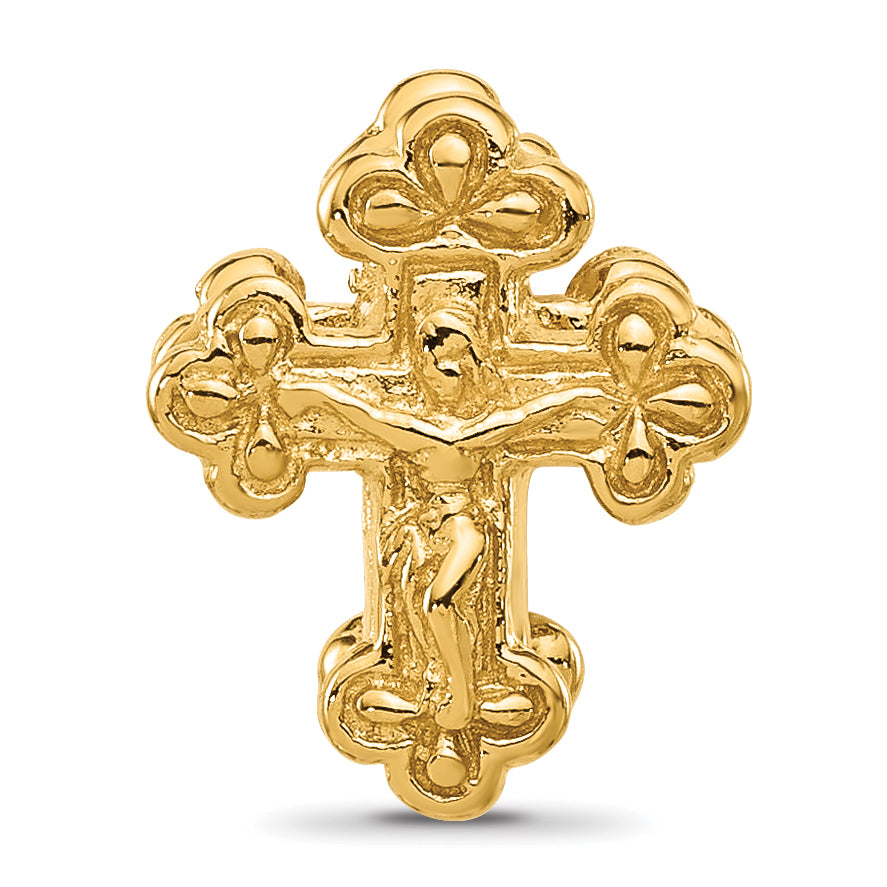 Sterling Silver Reflections Gold-plated Budded Crucifix Bead