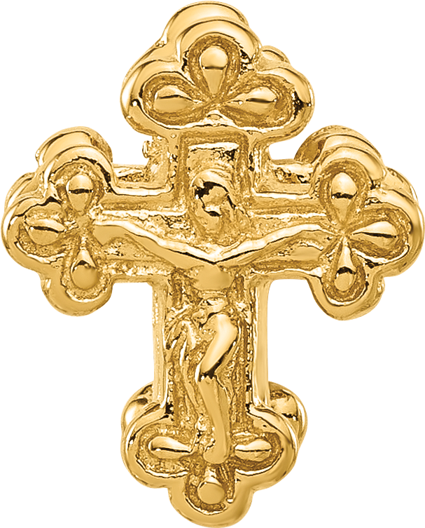 Sterling Silver Reflections Gold-plated Budded Crucifix Bead