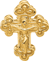 Sterling Silver Reflections Gold-plated Budded Crucifix Bead