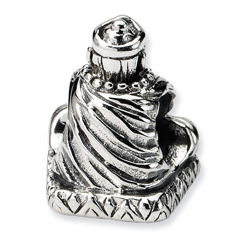 Sterling Silver 925 Antiqued Buddha Bead with Timeless Design