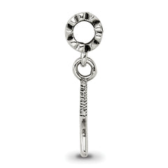 Sterling Silver 925 Kids Comb Dangle Bead with Antiqued Finish