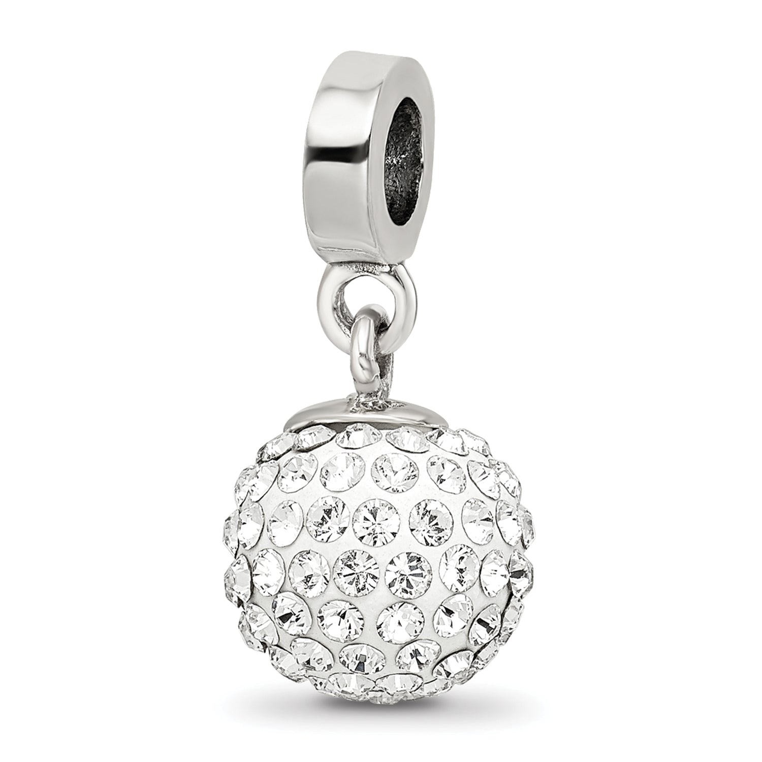 Sterling Silver Reflections April Preciosa Crystal Ball Dangle Bead