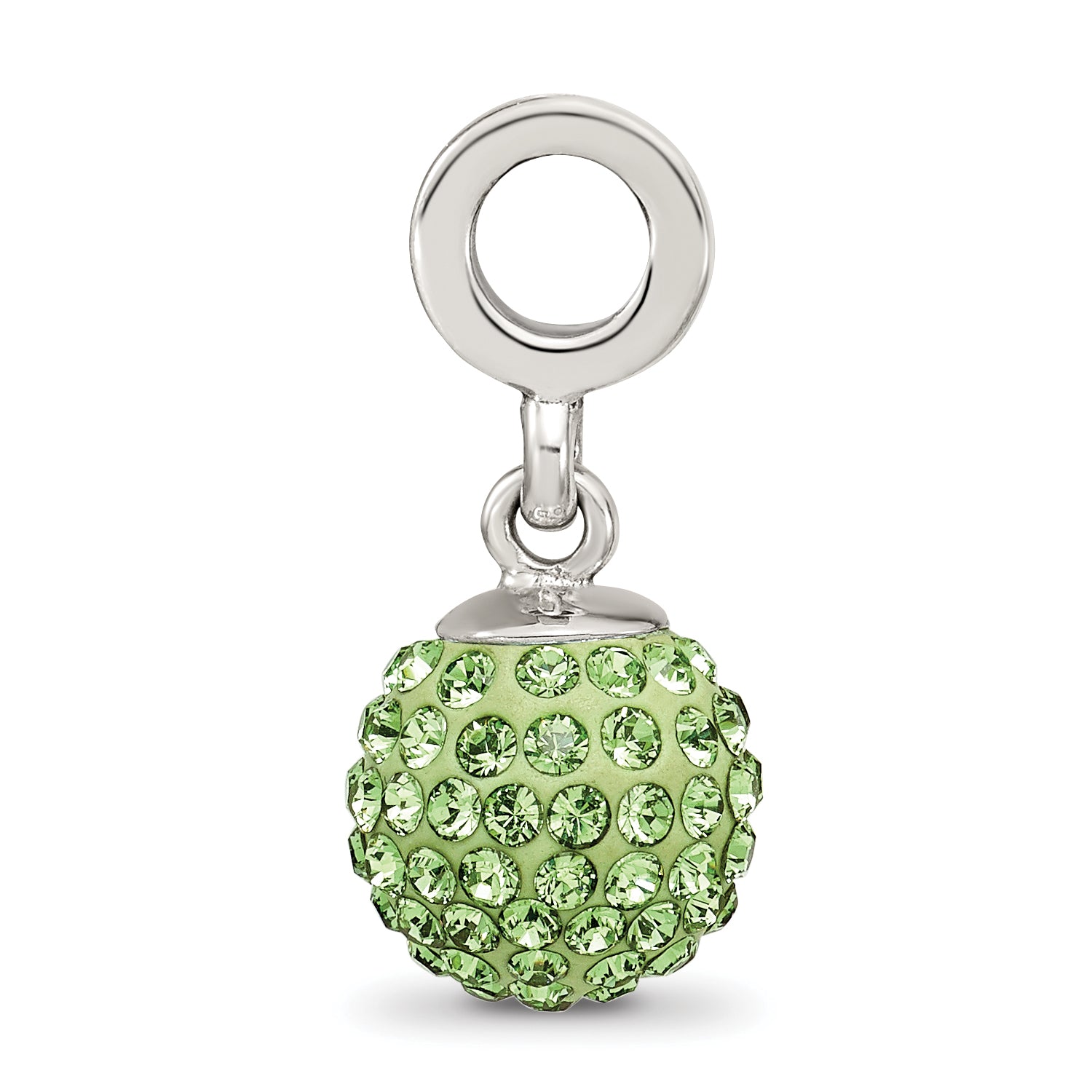 Sterling Silver Reflections Aug Preciosa Crystal Ball Dangle Bead