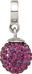 Sterling Silver Reflections Feb Preciosa Crystal Ball Dangle Bead